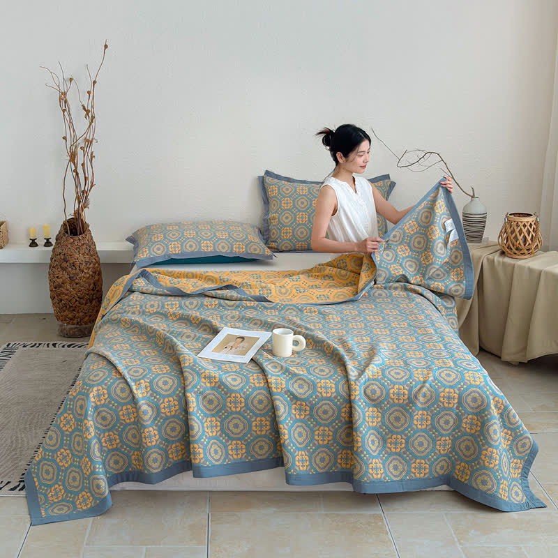 Boho-Tagesdecke aus dreilagigem Musselin, wendbar - image 1