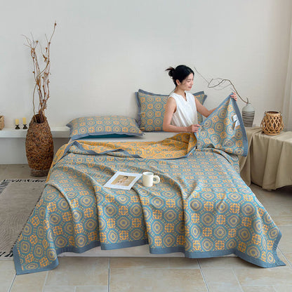 Boho-Tagesdecke aus dreilagigem Musselin, wendbar - image 1