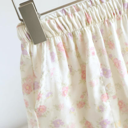 Pyjama-Shorts aus Baumwolle mit Rüschen und Blumenmuster - image 4