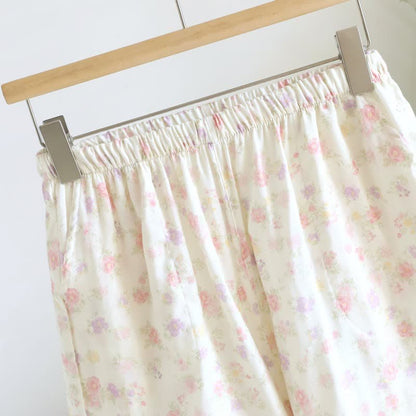 Pyjama-Shorts aus Baumwolle mit Rüschen und Blumenmuster - image 2