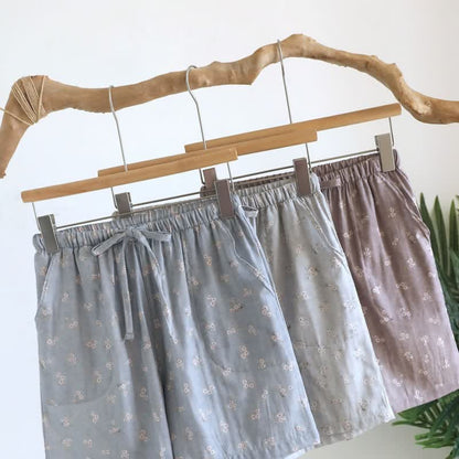 Pyjama-Shorts aus Baumwolle mit Kirschblütenmuster - image 4