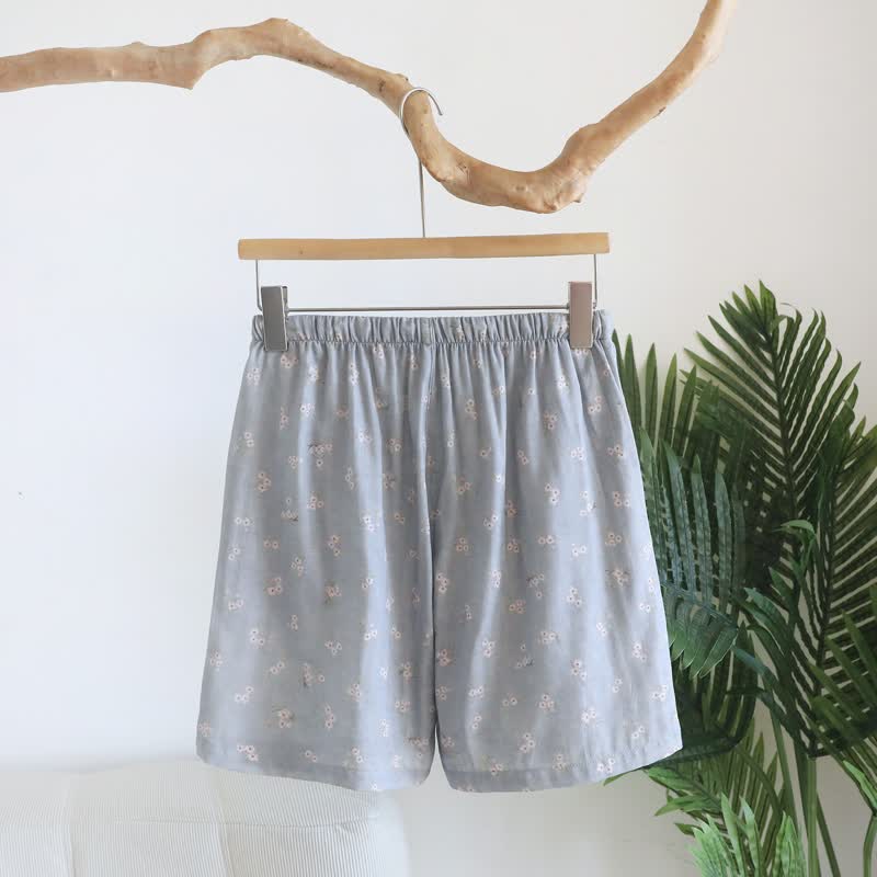 Pyjama-Shorts aus Baumwolle mit Kirschblütenmuster - image 7