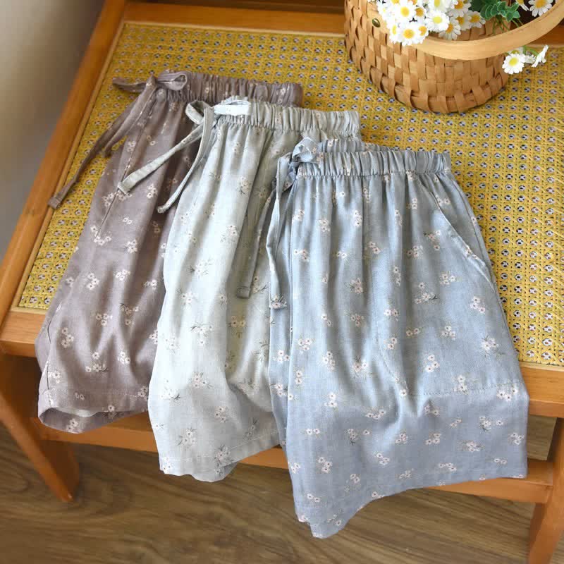 Pyjama-Shorts aus Baumwolle mit Kirschblütenmuster - image 2