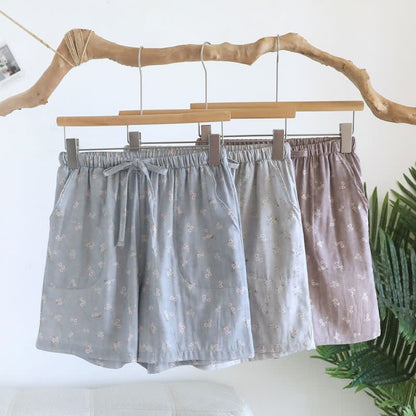 Pyjama-Shorts aus Baumwolle mit Kirschblütenmuster - image 3