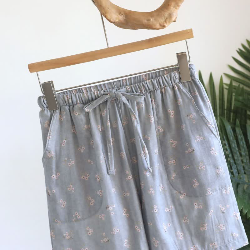 Pyjama-Shorts aus Baumwolle mit Kirschblütenmuster - image 8
