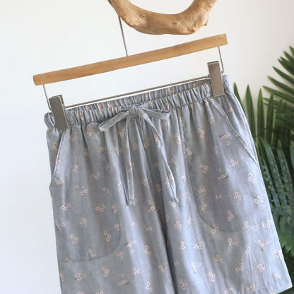 Pyjama-Shorts aus Baumwolle mit Kirschblütenmuster - image 8