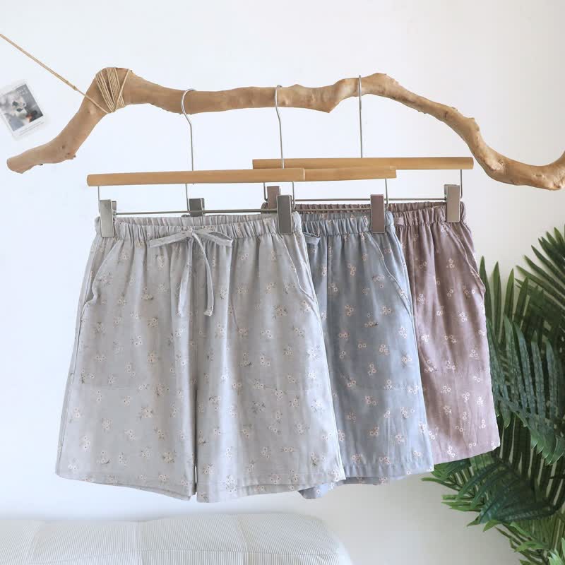 Pyjama-Shorts aus Baumwolle mit Kirschblütenmuster - image 0