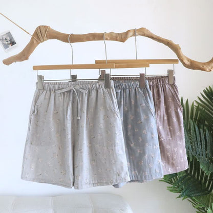 Pyjama-Shorts aus Baumwolle mit Kirschblütenmuster - image 0