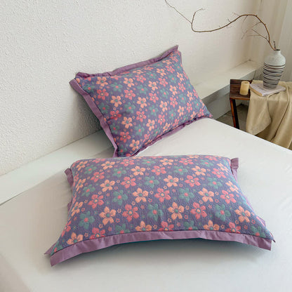 Dreilagige Tagesdecke aus Gaze mit kleinem Blumenmuster - image 7