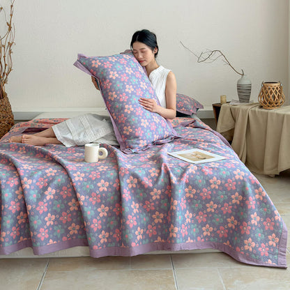 Dreilagige Tagesdecke aus Gaze mit kleinem Blumenmuster - image 3