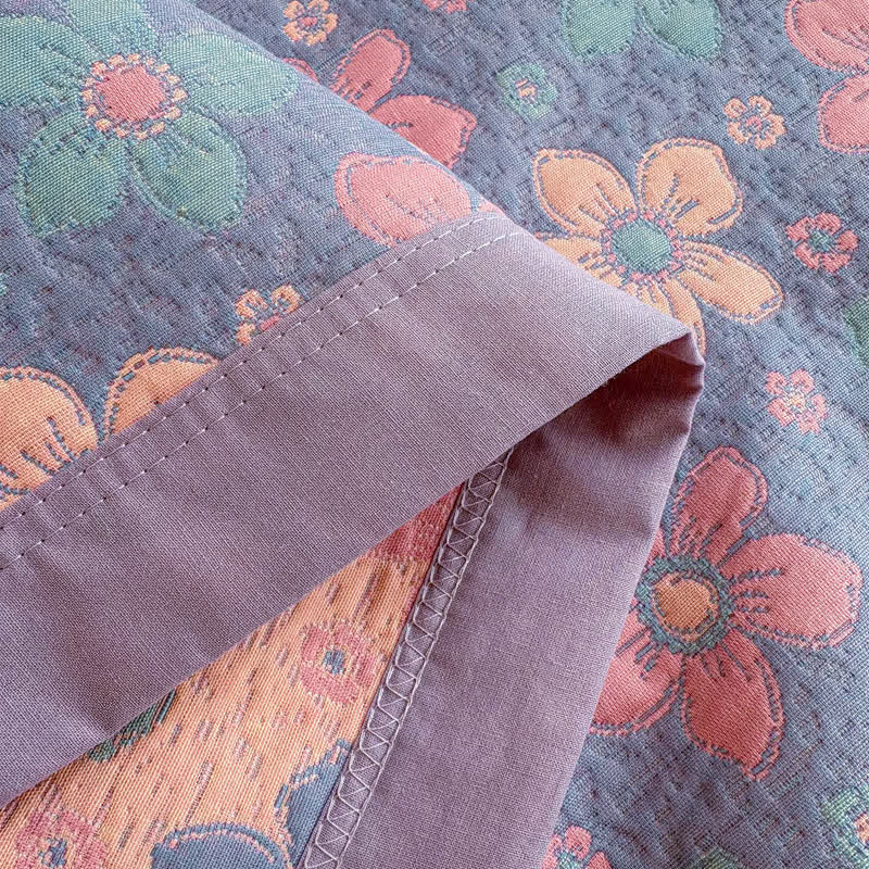 Dreilagige Tagesdecke aus Gaze mit kleinem Blumenmuster - image 9