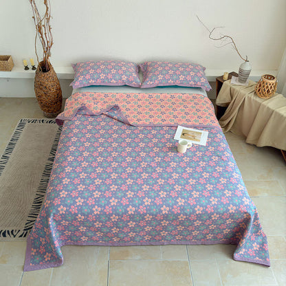 Dreilagige Tagesdecke aus Gaze mit kleinem Blumenmuster - image 5