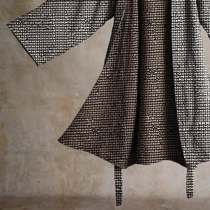 Kimono-Bademantel aus Baumwoll-Jacquard mit geometrischem Chevron-Muster - image 5
