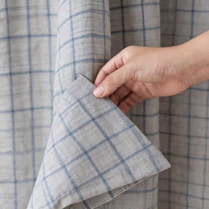 Unisex Kimono-Bademantel aus karierter Baumwolle - image 14