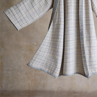 Unisex Kimono-Bademantel aus karierter Baumwolle - image 12