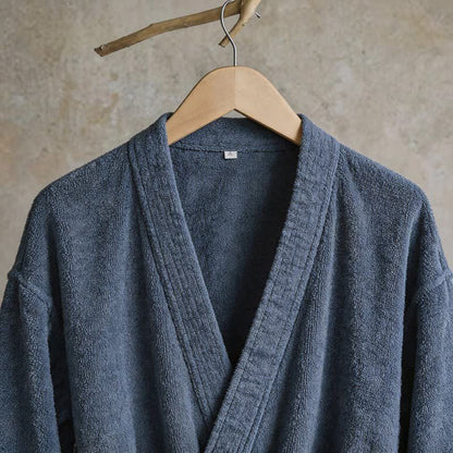Unisex Kimono-Bademantel aus einfarbiger Baumwolle - image 18