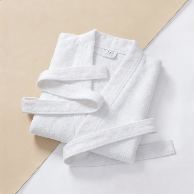 Unisex Kimono-Bademantel aus einfarbiger Baumwolle - image 10