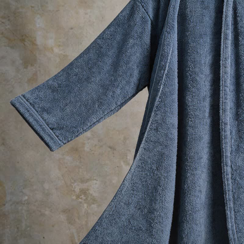 Unisex Kimono-Bademantel aus einfarbiger Baumwolle - image 20