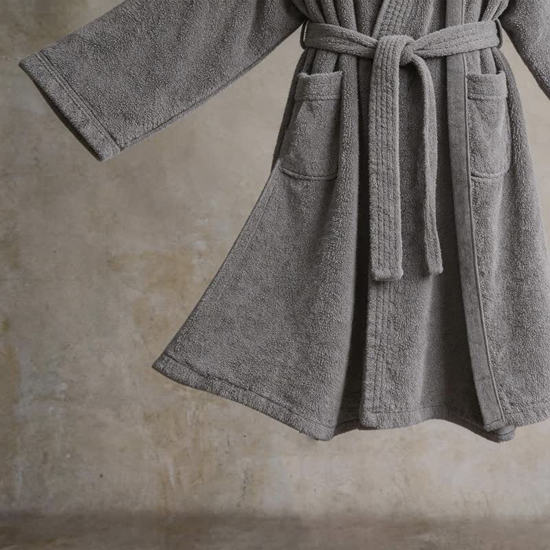 Unisex Kimono-Bademantel aus einfarbiger Baumwolle - image 6