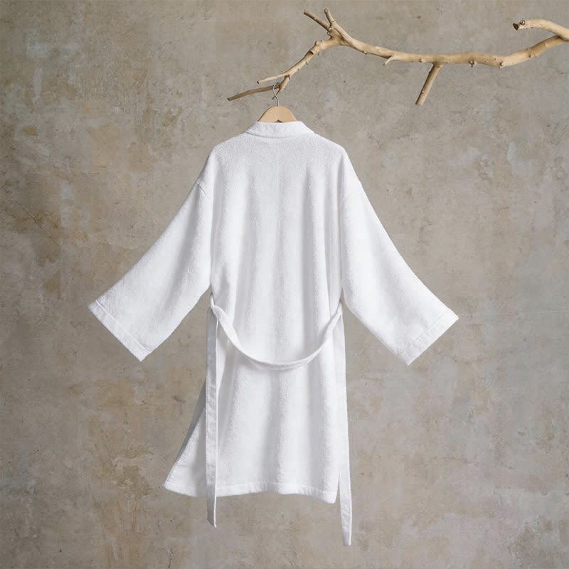 Unisex Kimono-Bademantel aus einfarbiger Baumwolle - image 9