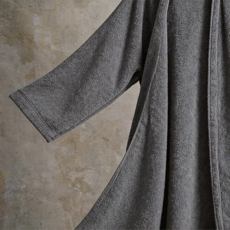 Unisex Kimono-Bademantel aus einfarbiger Baumwolle - image 5