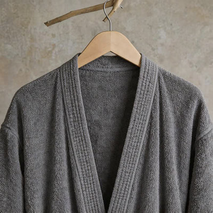Unisex Kimono-Bademantel aus einfarbiger Baumwolle - image 4