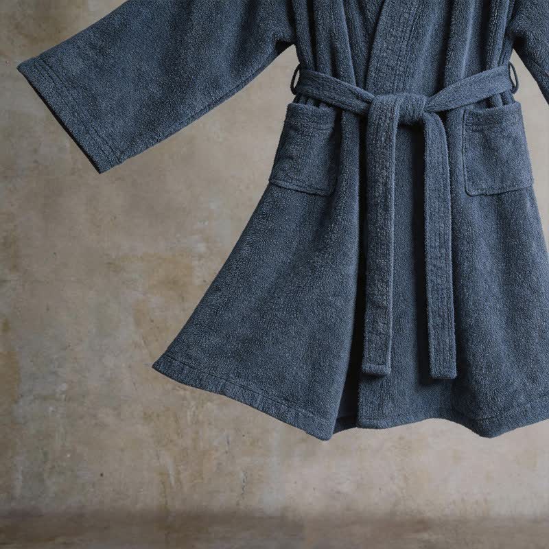Unisex Kimono-Bademantel aus einfarbiger Baumwolle - image 19