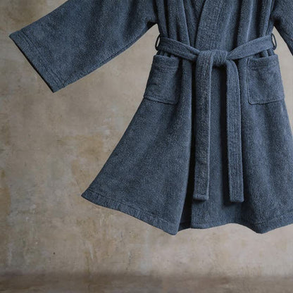 Unisex Kimono-Bademantel aus einfarbiger Baumwolle - image 19
