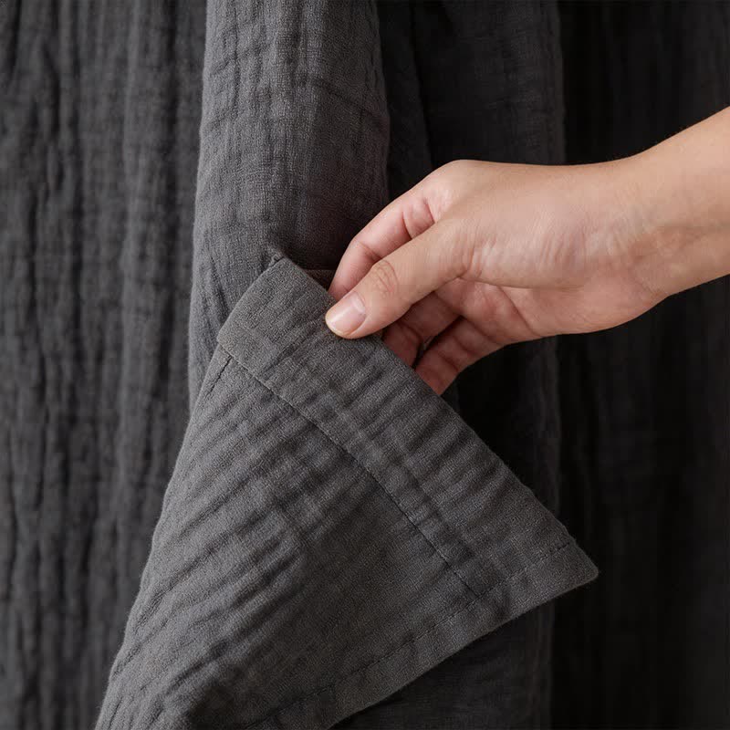 Kimono-Bademantel aus einfarbigem Baumwollgaze, Unisex - image 18