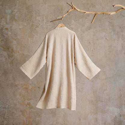 Kimono-Bademantel aus einfarbigem Baumwollgaze, Unisex - image 8