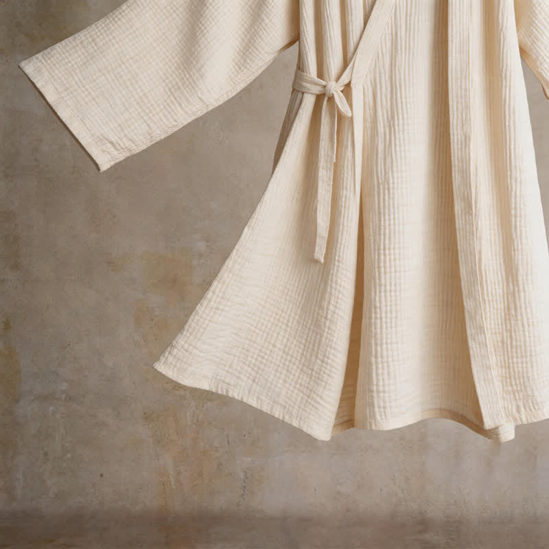 Kimono-Bademantel aus einfarbigem Baumwollgaze, Unisex - image 11
