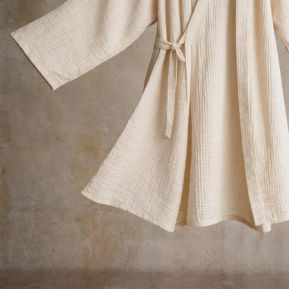 Kimono-Bademantel aus einfarbigem Baumwollgaze, Unisex - image 11