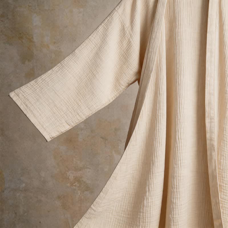 Kimono-Bademantel aus einfarbigem Baumwollgaze, Unisex - image 12