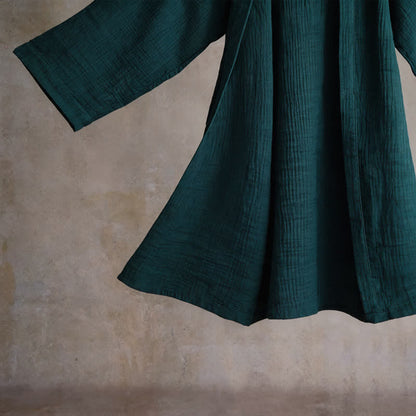 Kimono-Bademantel aus einfarbigem Baumwollgaze, Unisex - image 5