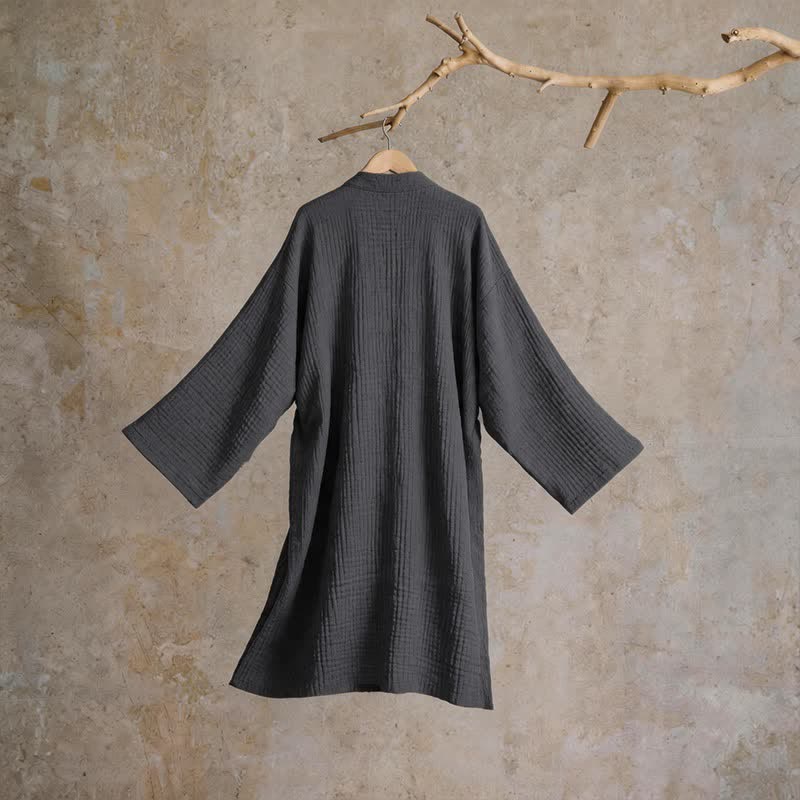 Kimono-Bademantel aus einfarbigem Baumwollgaze, Unisex - image 15