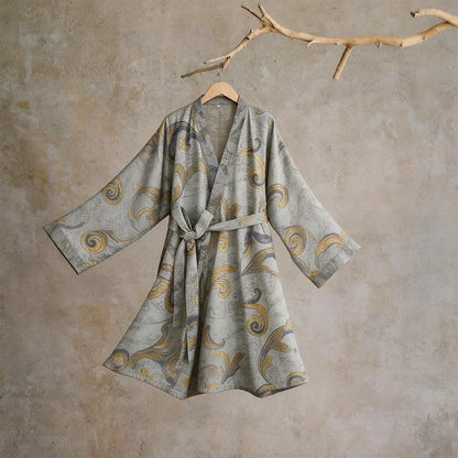 Unisex-Kimono aus barocker Baumwolle - Gelb - Einheitsgröße - image 5
