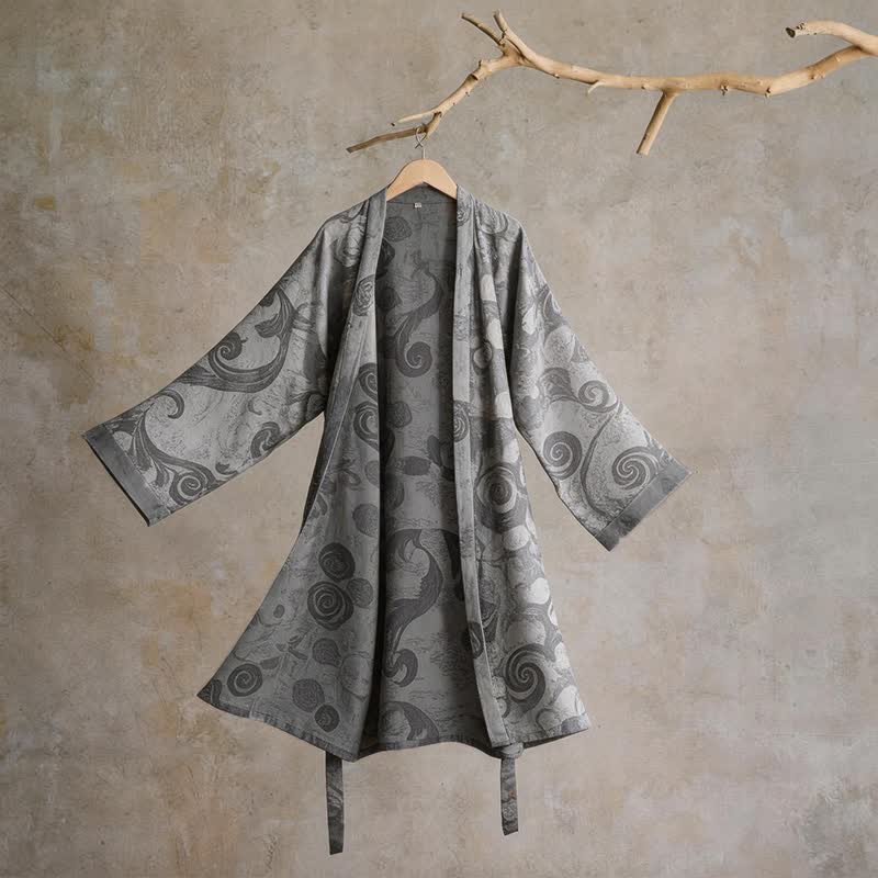 Unisex-Kimono aus barocker Baumwolle - Grau - Einheitsgröße - image 0