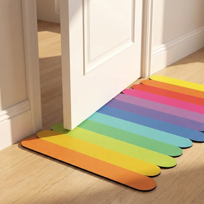Moderner Kieselgur-Badeteppich mit Regenbogenstreifen - image 5