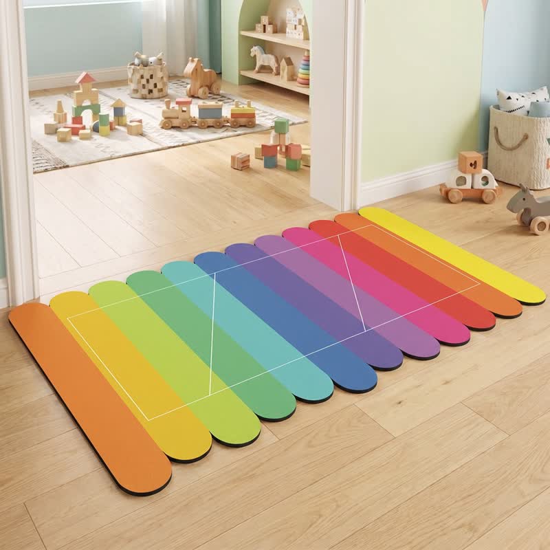 Moderner Kieselgur-Badeteppich mit Regenbogenstreifen - image 2