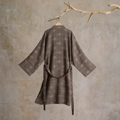 Unisex geometrischer Yukata-Bademantel aus Baumwolle - image 2