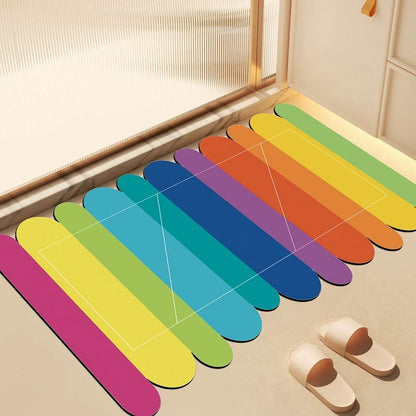 Moderner Kieselgur-Badeteppich mit Regenbogenstreifen - 31'' × 47'' - B - image 7