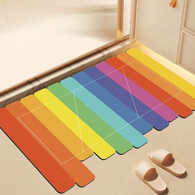 Moderner Kieselgur-Badeteppich mit Regenbogenstreifen - 31'' × 47'' - D - image 8