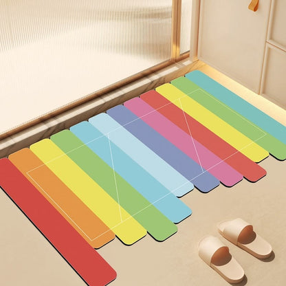 Moderner Kieselgur-Badeteppich mit Regenbogenstreifen - 31'' × 47'' - C - image 6