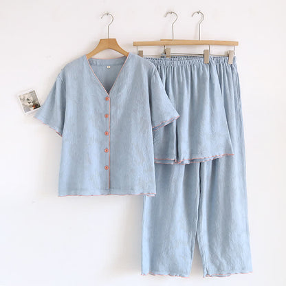 Himmelblauer Baumwollpyjama (Stück) - Blau - XL - image 0