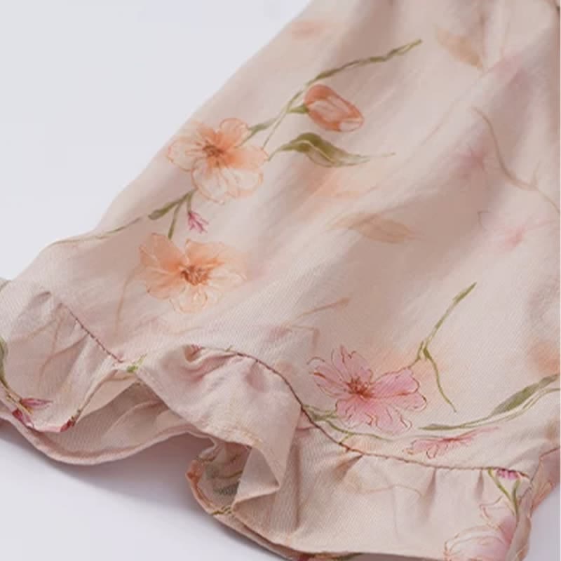 Lounge-Nachthemd mit floralen Rüschenärmeln - image 6