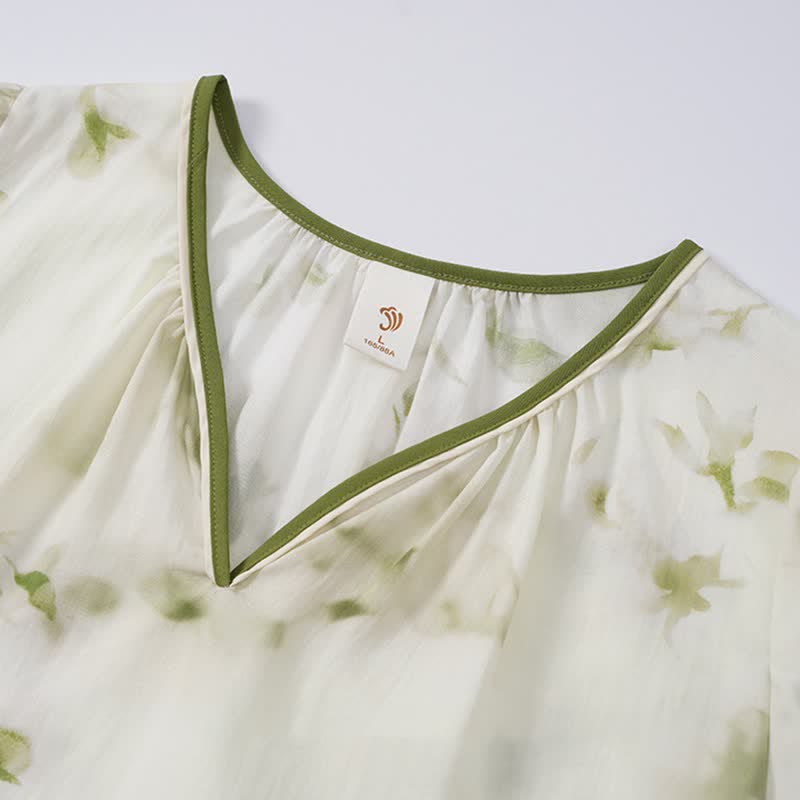 Lounge-Nachthemd mit floralen Rüschenärmeln - image 14