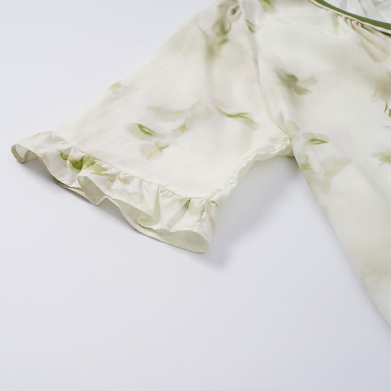 Lounge-Nachthemd mit floralen Rüschenärmeln - image 15