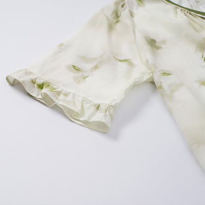 Lounge-Nachthemd mit floralen Rüschenärmeln - image 15