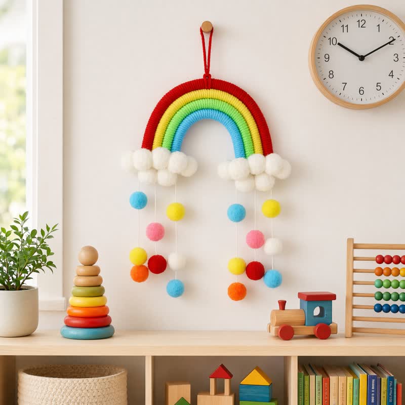 Handgewebter nordischer Regenbogen-Wandbehang - Regenbogen - 13'' × 10'' - image 0
