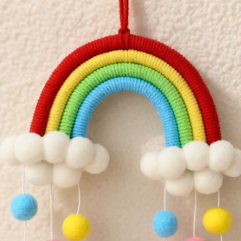 Handgewebter nordischer Regenbogen-Wandbehang - image 5